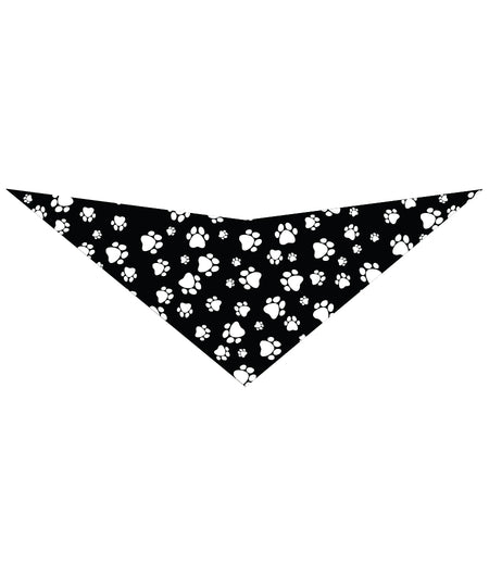 S3015 White Paws Bandana, Black