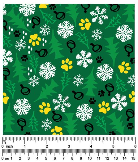 F7150 Christmas Fabric Green