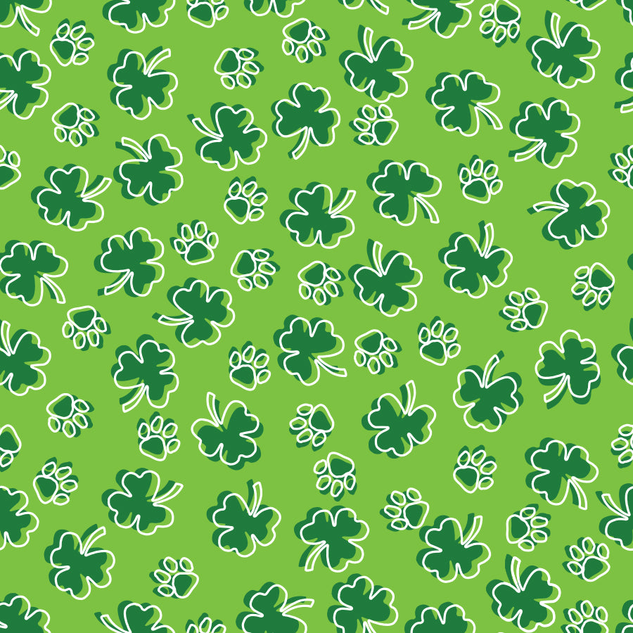 SQ3153 St. Patrick's Day Paws Square Bandana