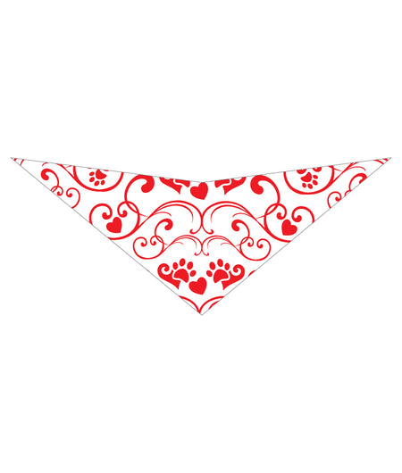 S3157 Hearts & Paws Bandana, Red