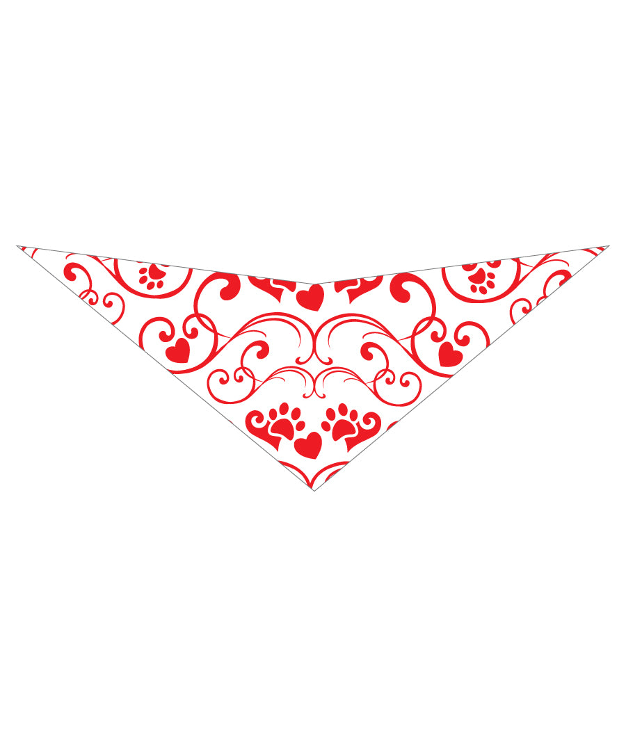 S3157 Hearts & Paws Bandana, Red