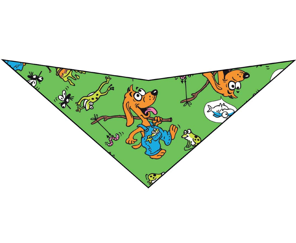SA3158 Gone Fishing Doggie Bandana, Blue