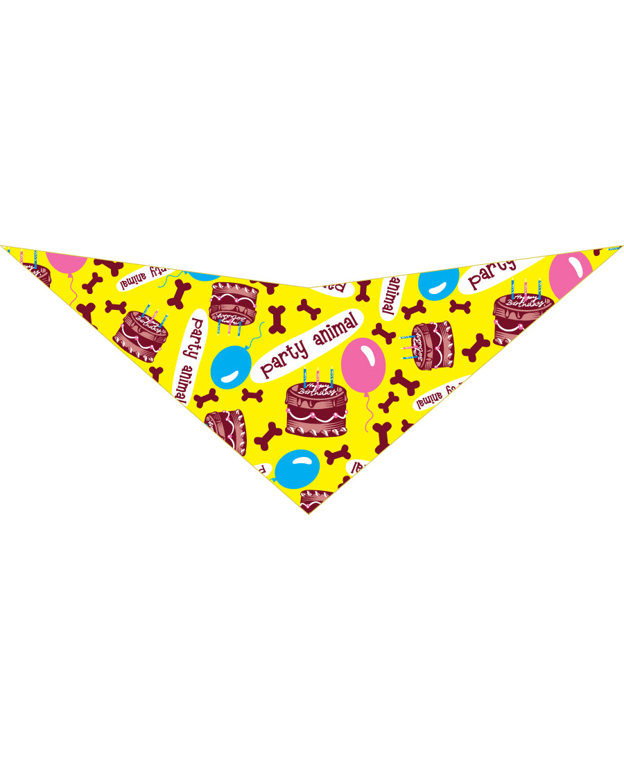 SA3015 Birthday Cake Doggie Bandana, Yellow