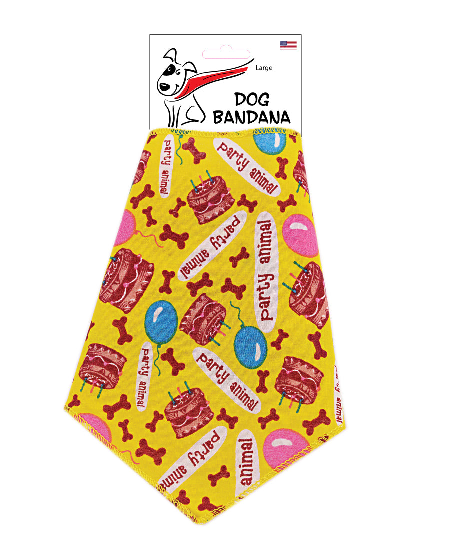 SA3015 Birthday Cake Doggie Bandana, Yellow