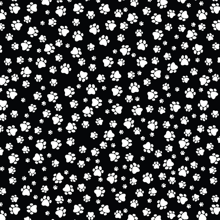 SQ3015 White Paws Bandana, Black