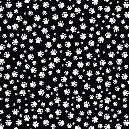 SQ3015 White Paws Bandana, Black