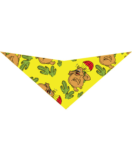 SA3161 Doggie & Desert Cactuses Bandana, Yellow