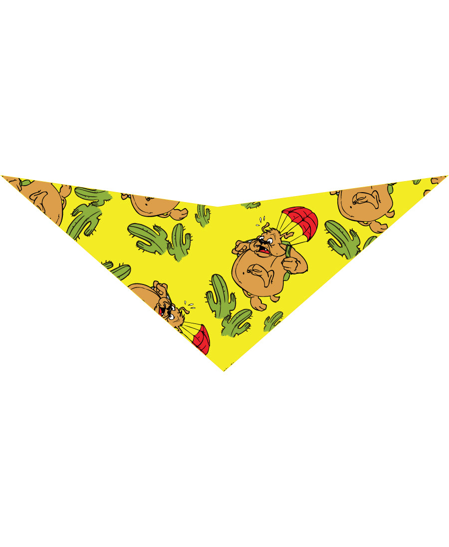 SA3161 Doggie & Desert Cactuses Bandana, Yellow