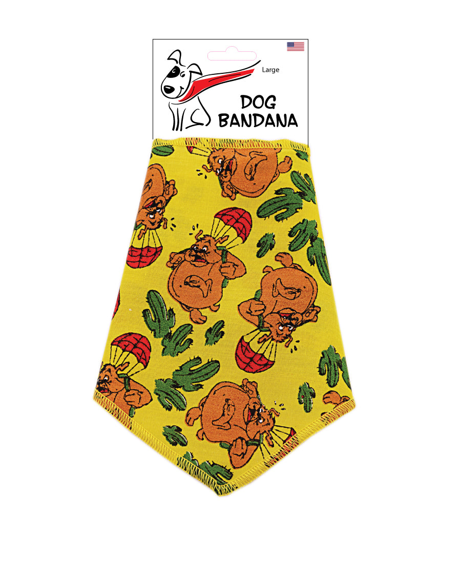 SA3161 Doggie & Desert Cactuses Bandana, Yellow