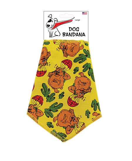 SA3161 Doggie & Desert Cactuses Bandana, Yellow