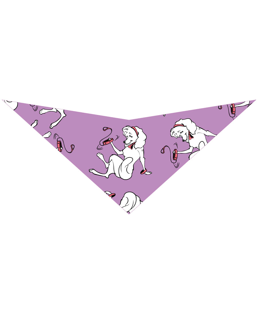 S3163 Pretty White Doggie Bandana, Purple