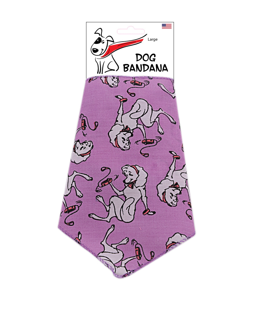 S3163 Pretty White Doggie Bandana, Purple