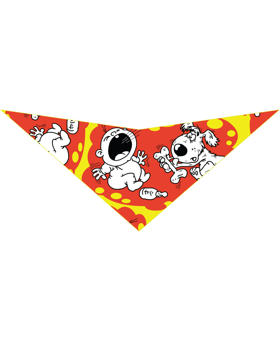 S3166 Funny Doggie Meets Baby Bandana, Red