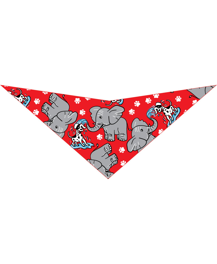 SA3167 Elephant Bath Doggie Bandana, Red