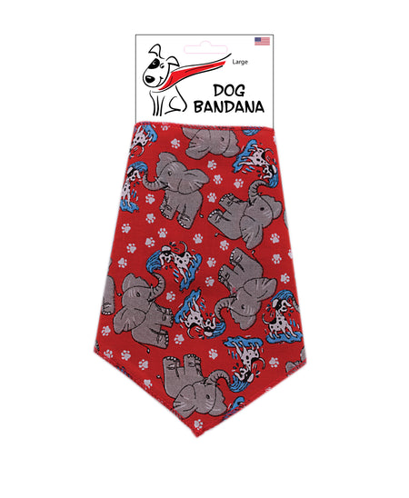 SA3167 Elephant Bath Doggie Bandana, Red