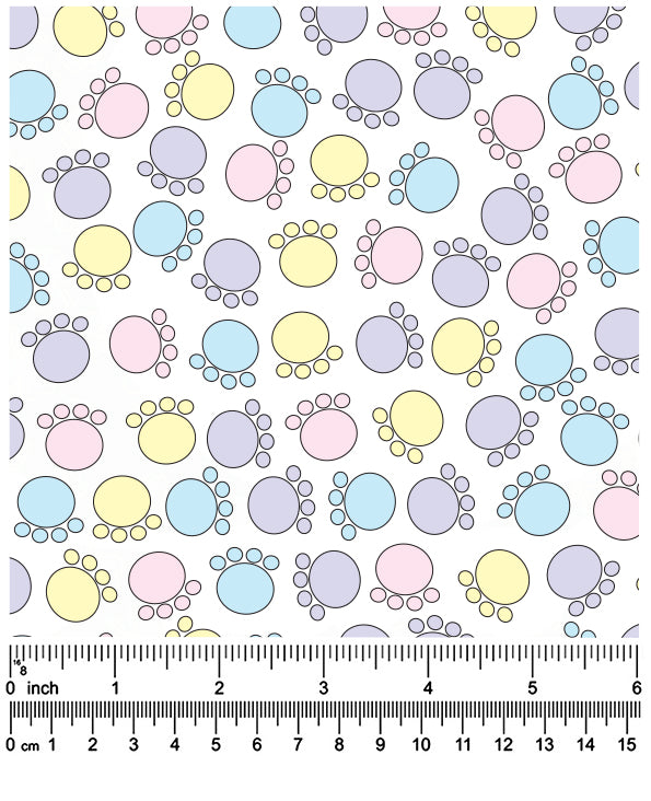 F7168 Easter Paws, White
