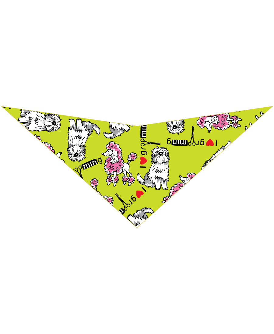 SA3016 I love Grooming Bandana, Green