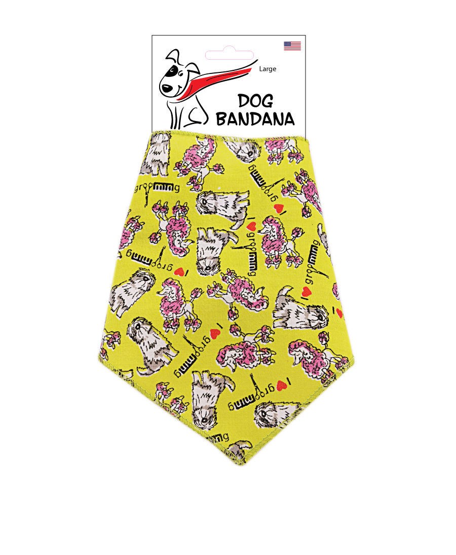 SA3016 I love Grooming Bandana, Green