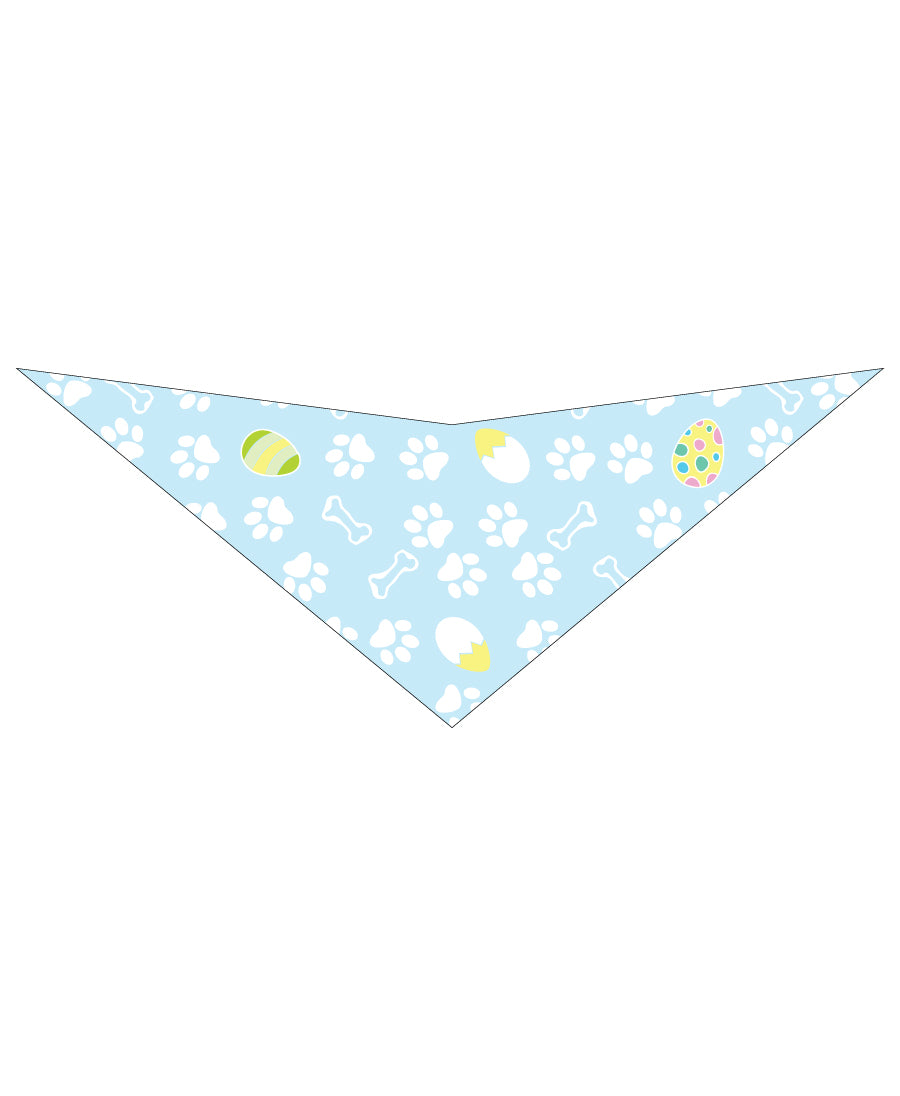 S3017 White Paws & Bones Easter Bandana, Blue