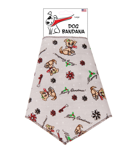 SA3172 Merry Christmas Doggie Bandana, Grey