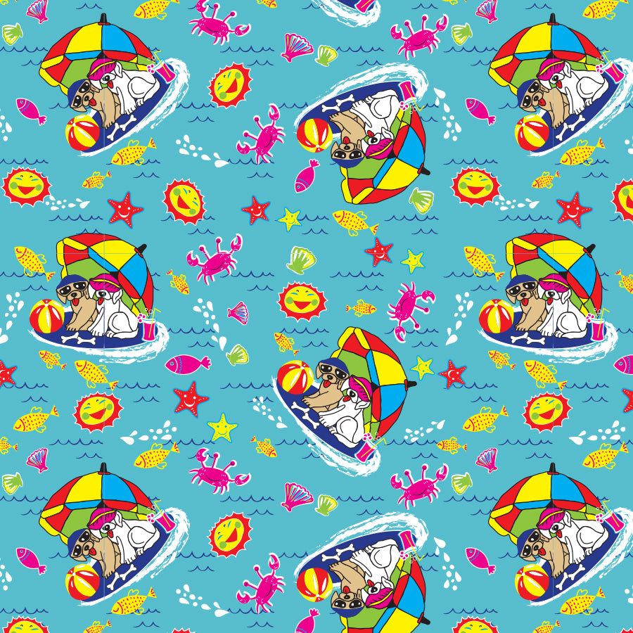 SQ3106 Summer Doggie Fun Square Bandana