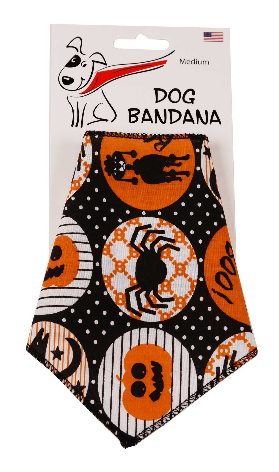 SA3177 Halloween Dot Print Doggie Bandana, Black