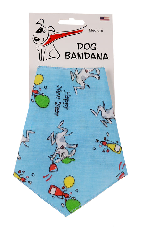 SA3180 Happy New Year Doggie Bandana, Blue