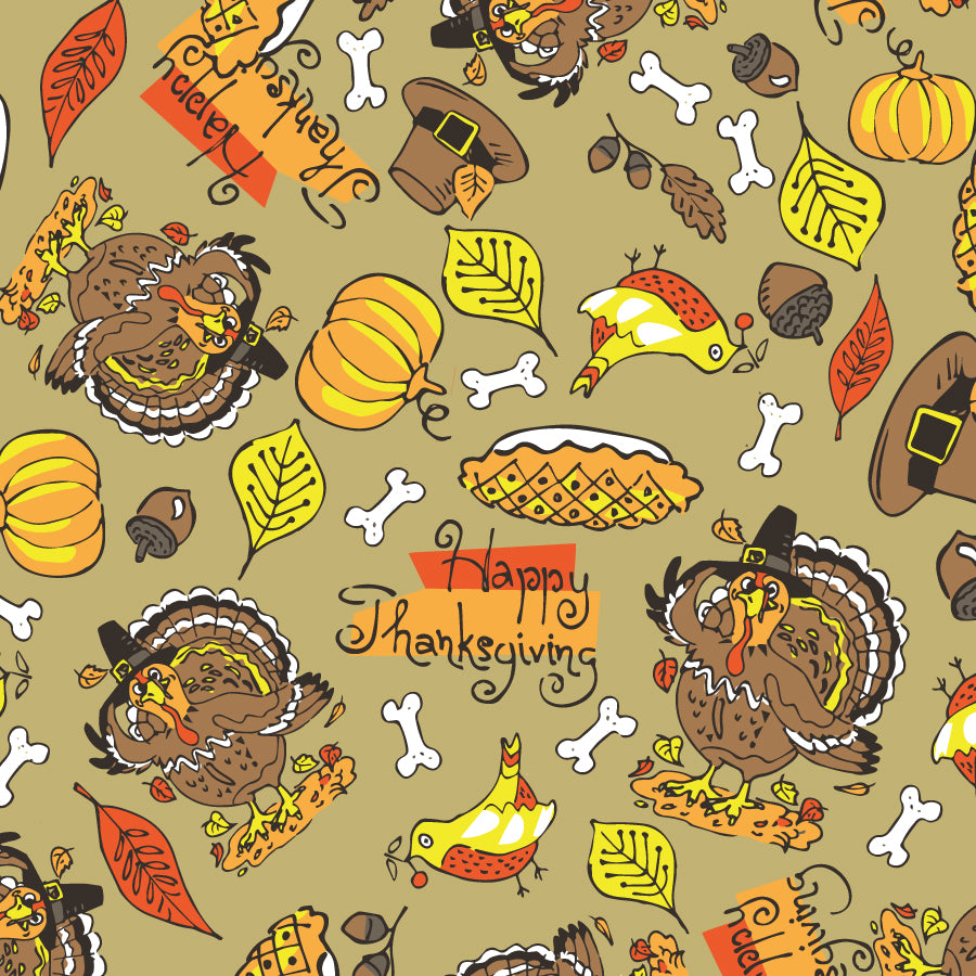 SQ3182 Thanksgiving Square Doggie Bandana