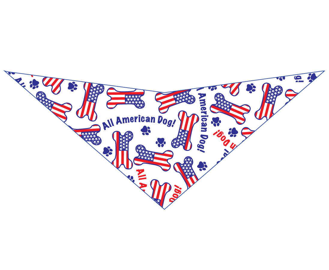 S3184 All American Dog Bandana, White