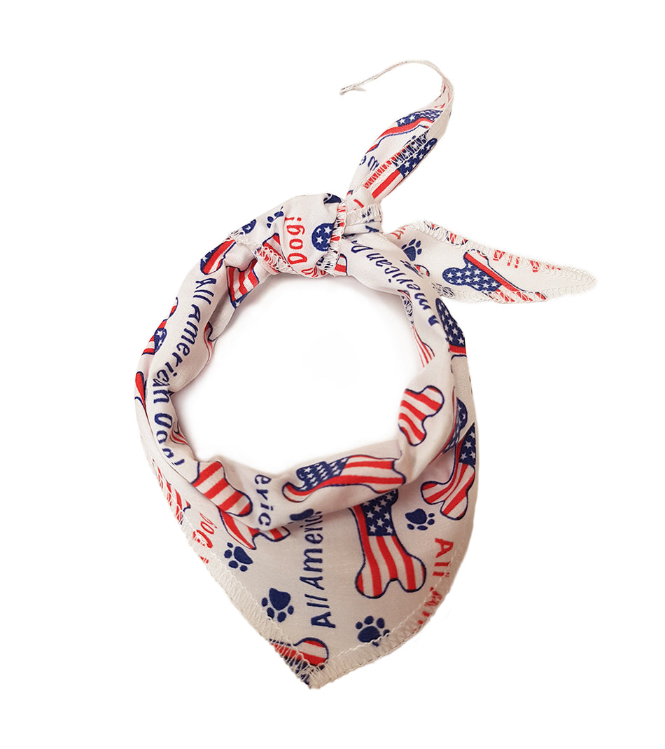 S3184 All American Dog Bandana, White