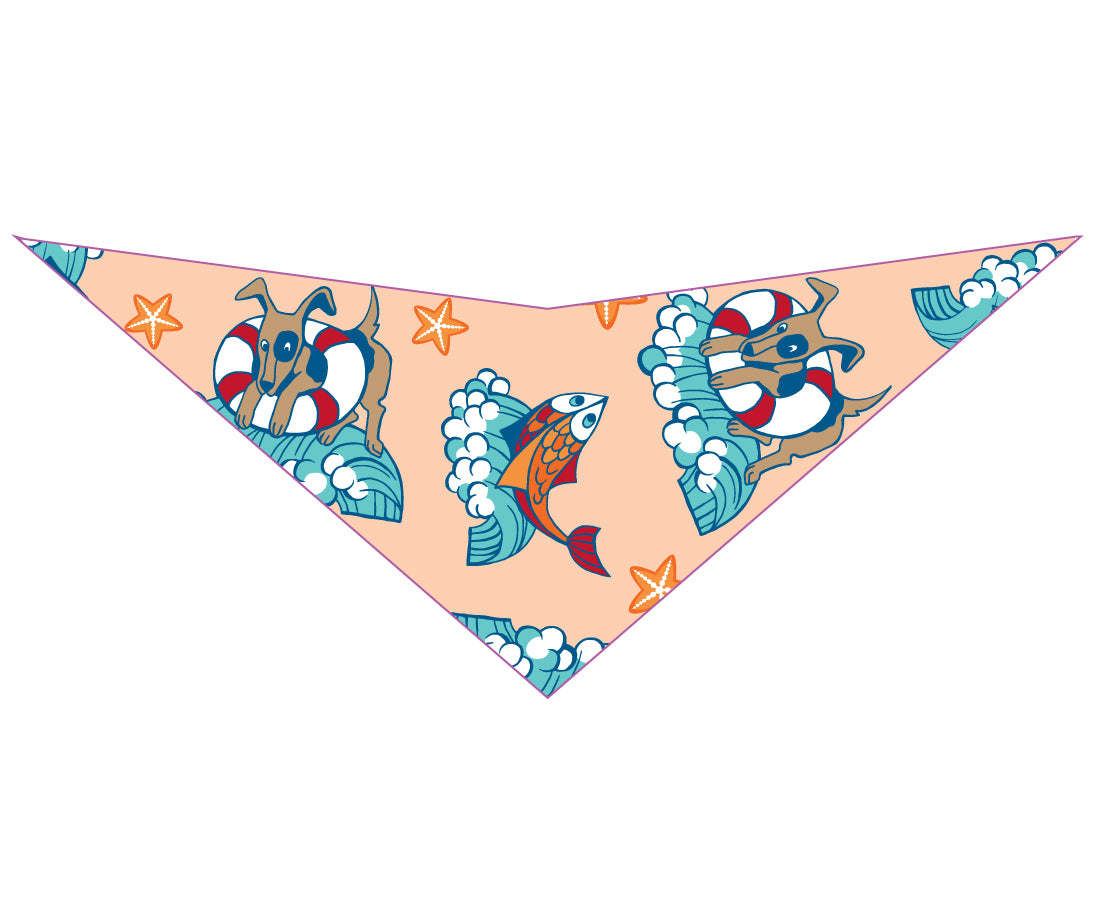 SA3187 - Nautical Beach Doggy Bandana, Orange