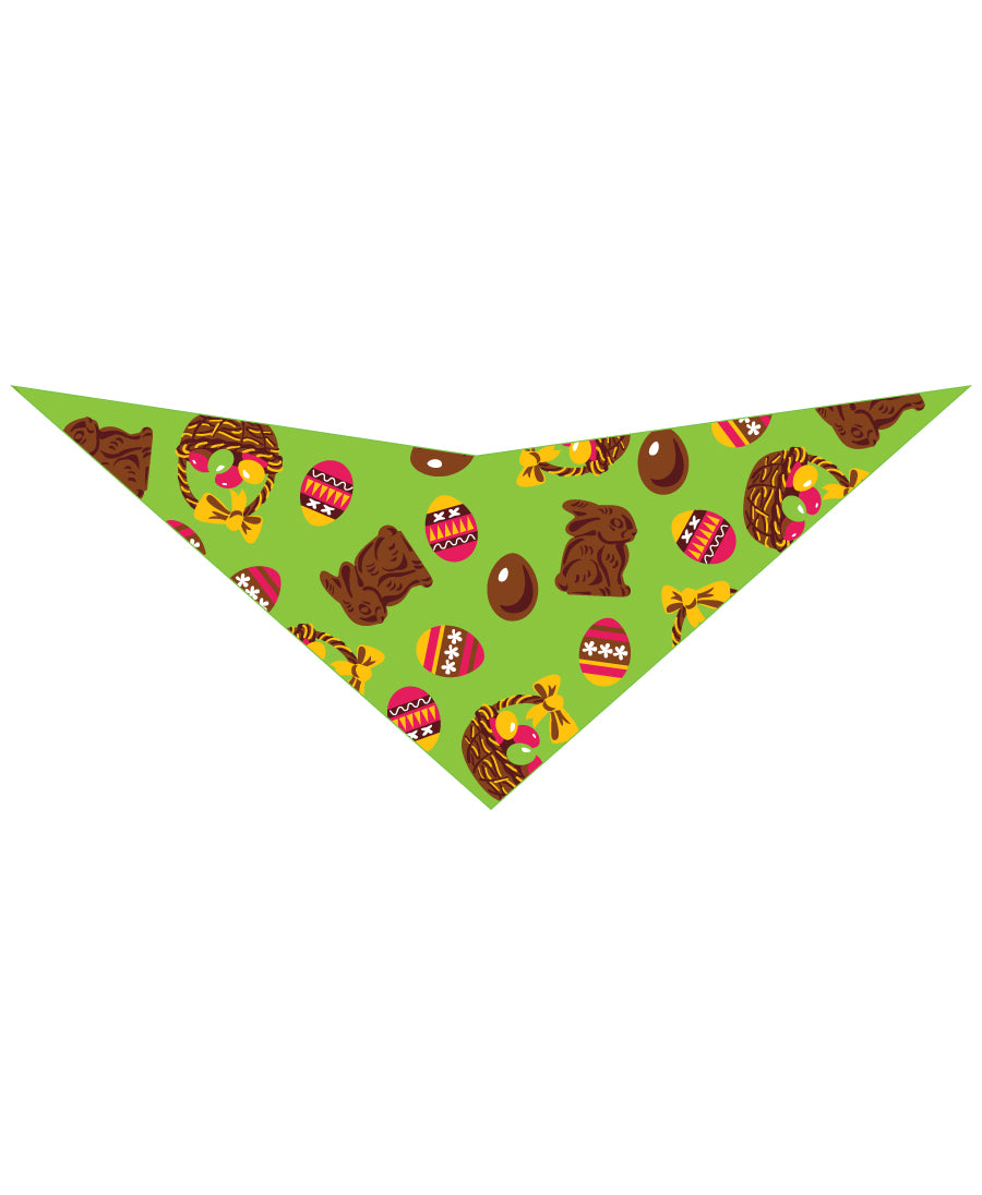SA3018 - Chocolate Easter Bunny And Eggs Bandana, Green