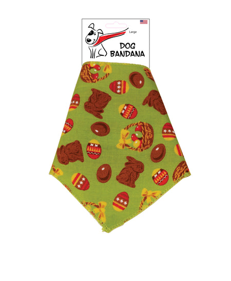 SA3018 - Chocolate Easter Bunny And Eggs Bandana, Green