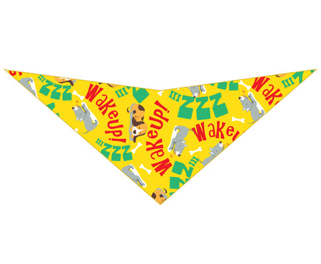 SA3191 Wake Up Sleepy Doggie Bandana, Yellow