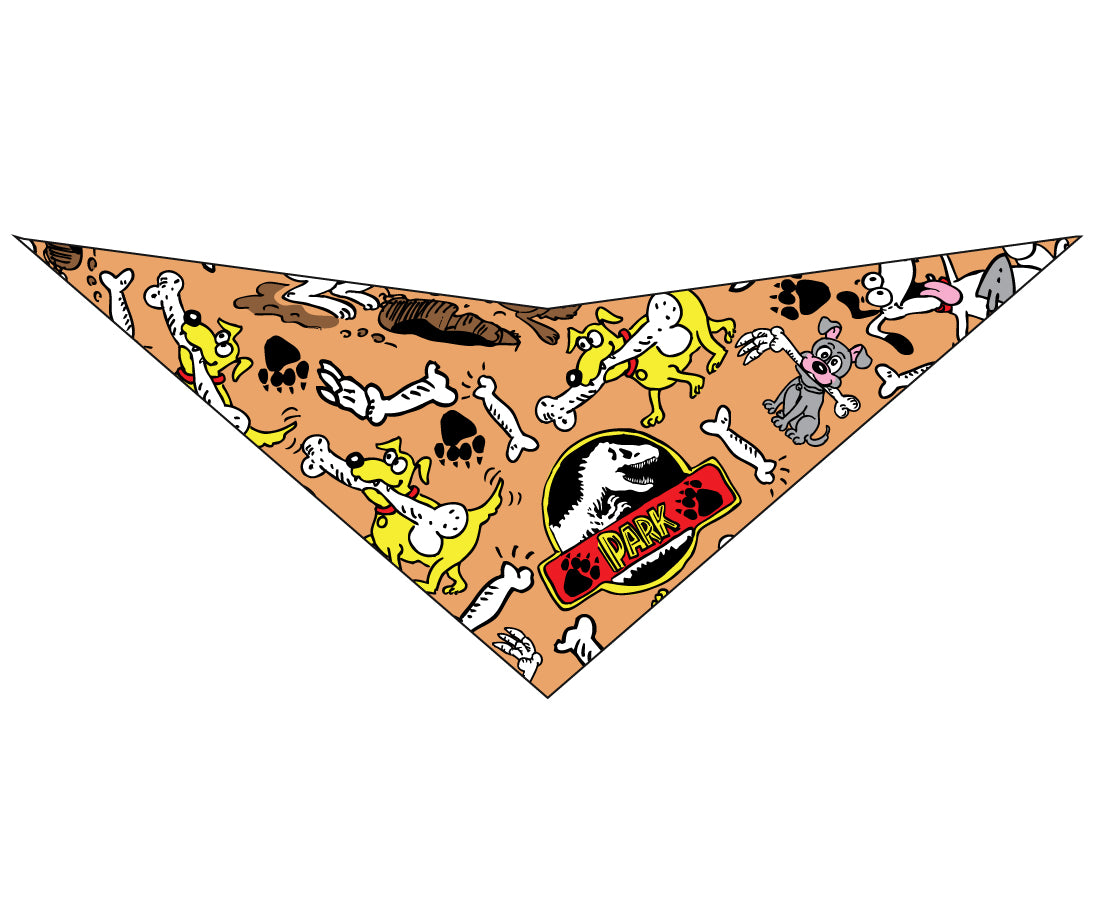 S3192 Dogs Digging Up Dino Bones Funny Bandana, Brown