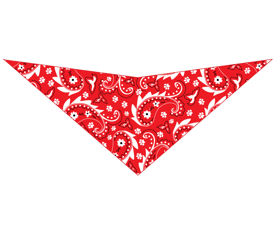 S3193 Paisley & Pawprints Bandana, Red