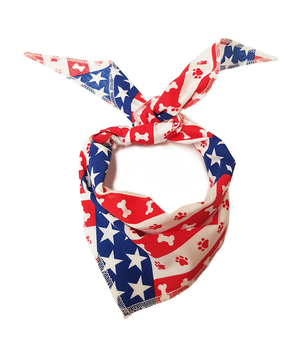S3194 Stars & Pawprints Bandana, White