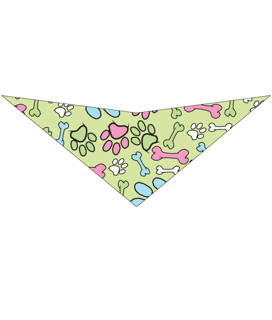 S3019 Paws & Bones Bandana, Green