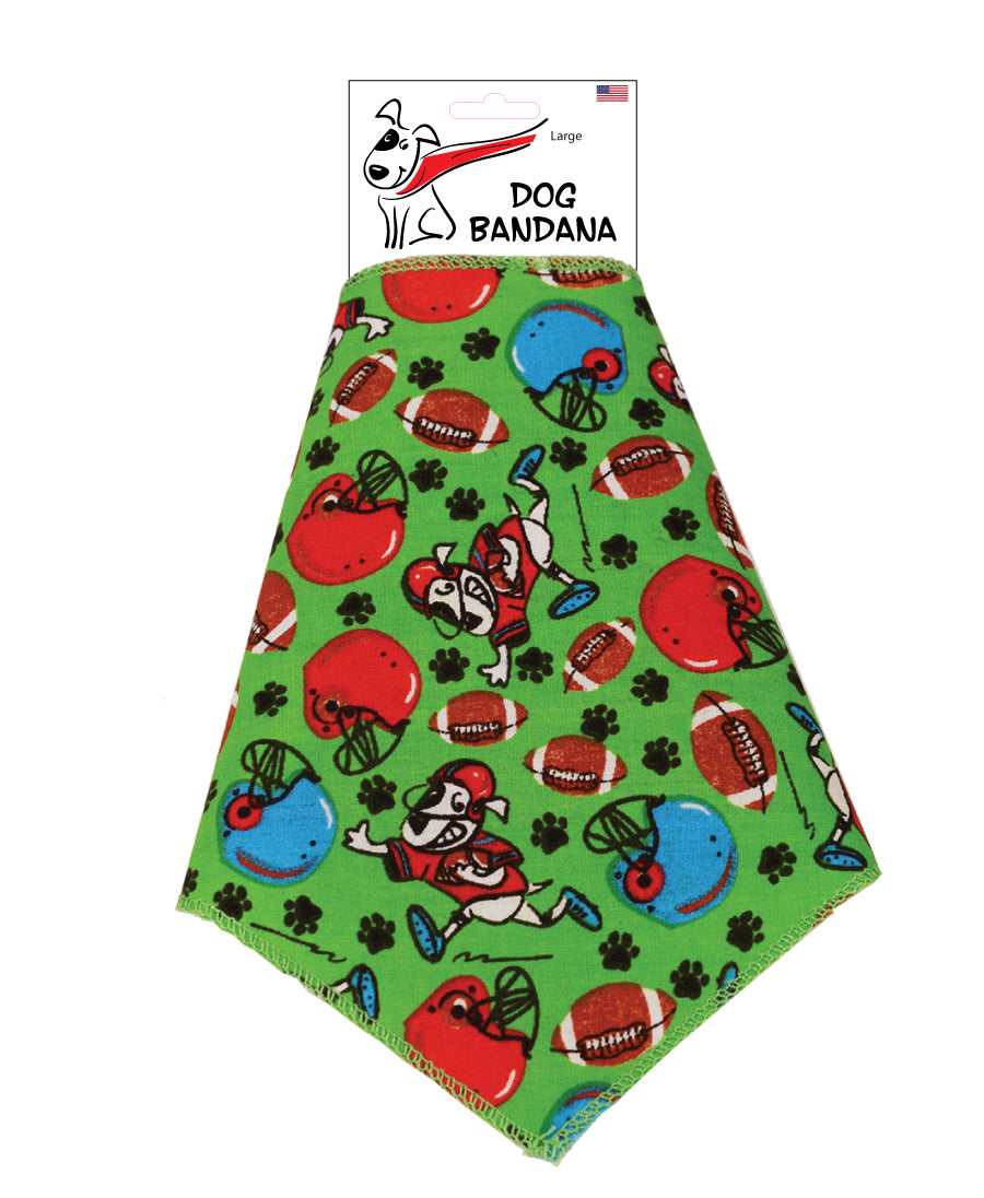 SA3019 Football Player Dog Bandana, Green