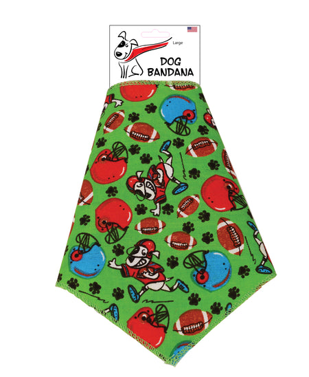 SA3019 Football Player Dog Bandana, Green