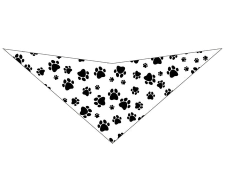 S3200 Black Pawprints Bandana, White