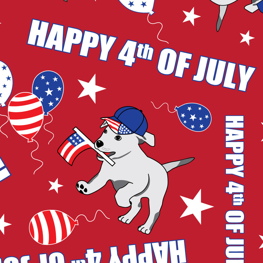 SQ3203 Fourth Of July Doggie Bandana, Red