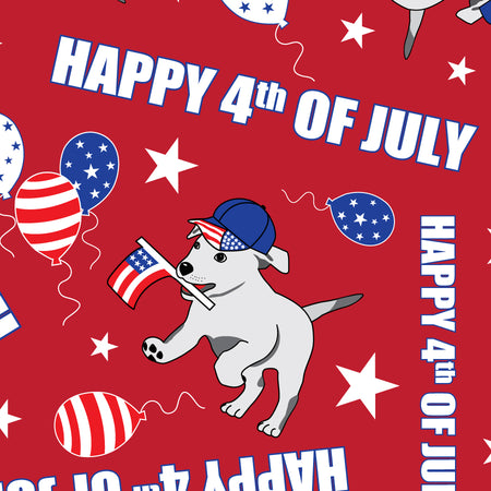 SQ3203 Fourth Of July Doggie Bandana, Red