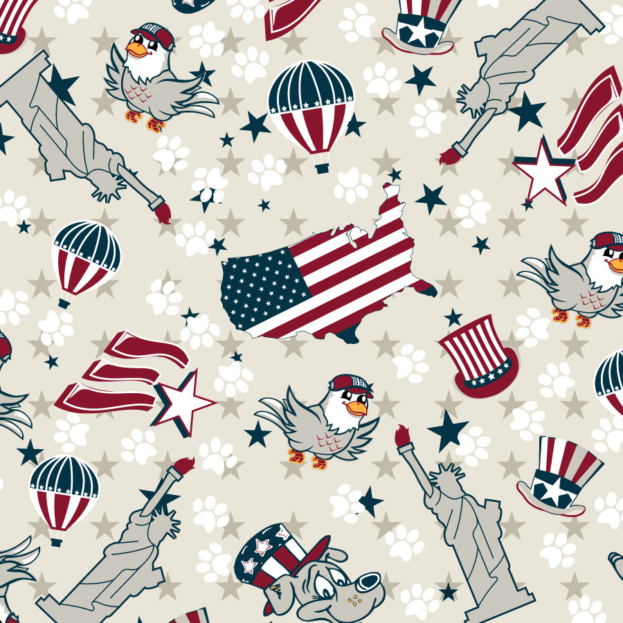 SQ3204 Statue Of Liberty Doggie Bandana, Grey