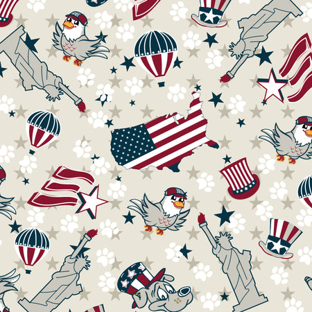 SQ3204 Statue Of Liberty Doggie Bandana, Grey
