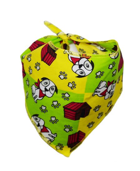SA3207 Doggie House Bandana, Yellow Green