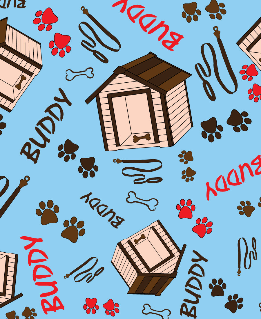 F7208 Buddy Dog House Fabric, Blue