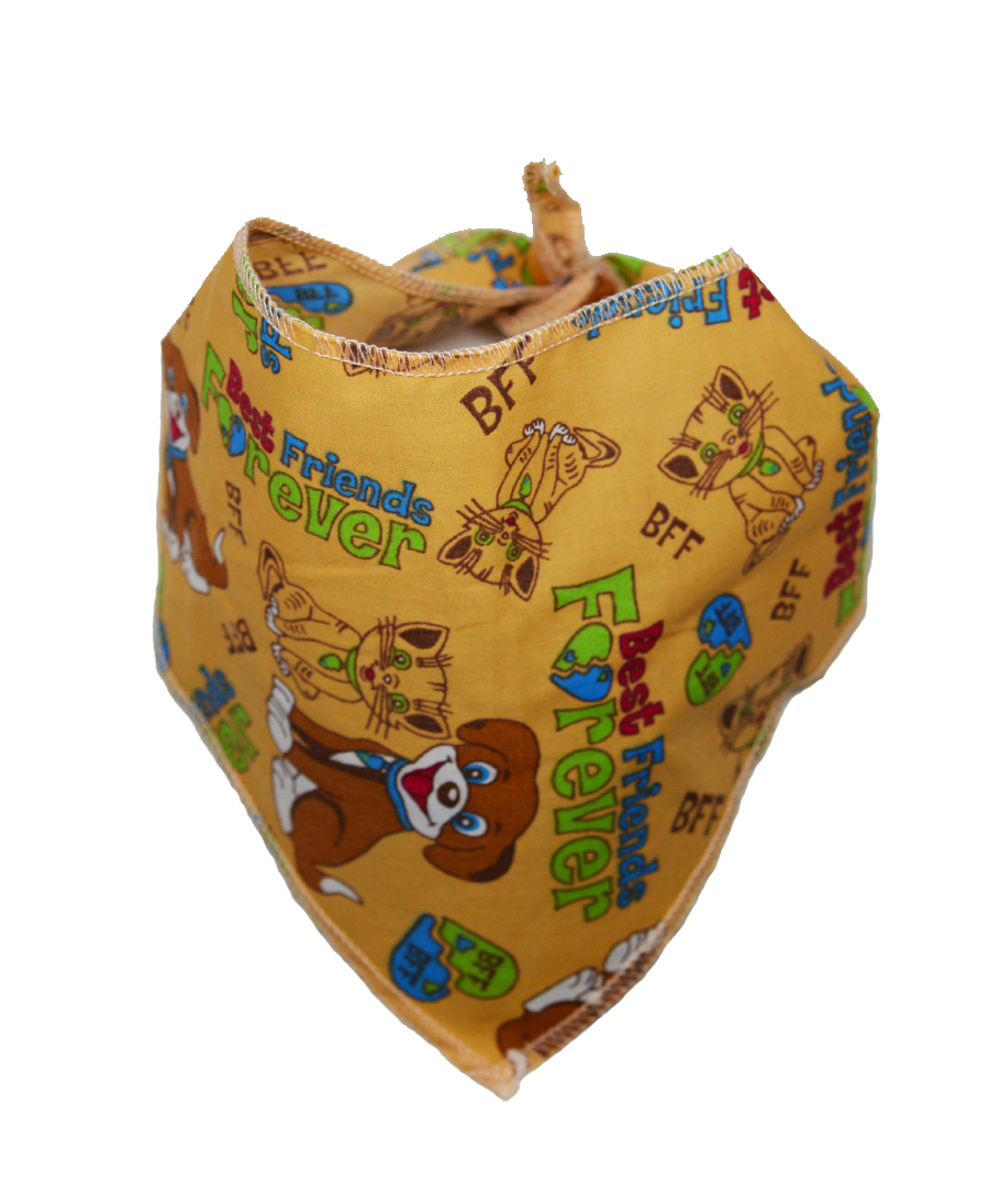 S3209 Best Friends Forever Doggie & Kitty Bandana, Brown
