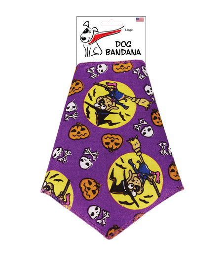 SA3020 Halloween Witch Doggie Bandana, Purple
