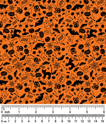 F7020 Halloween Fabric, Orange